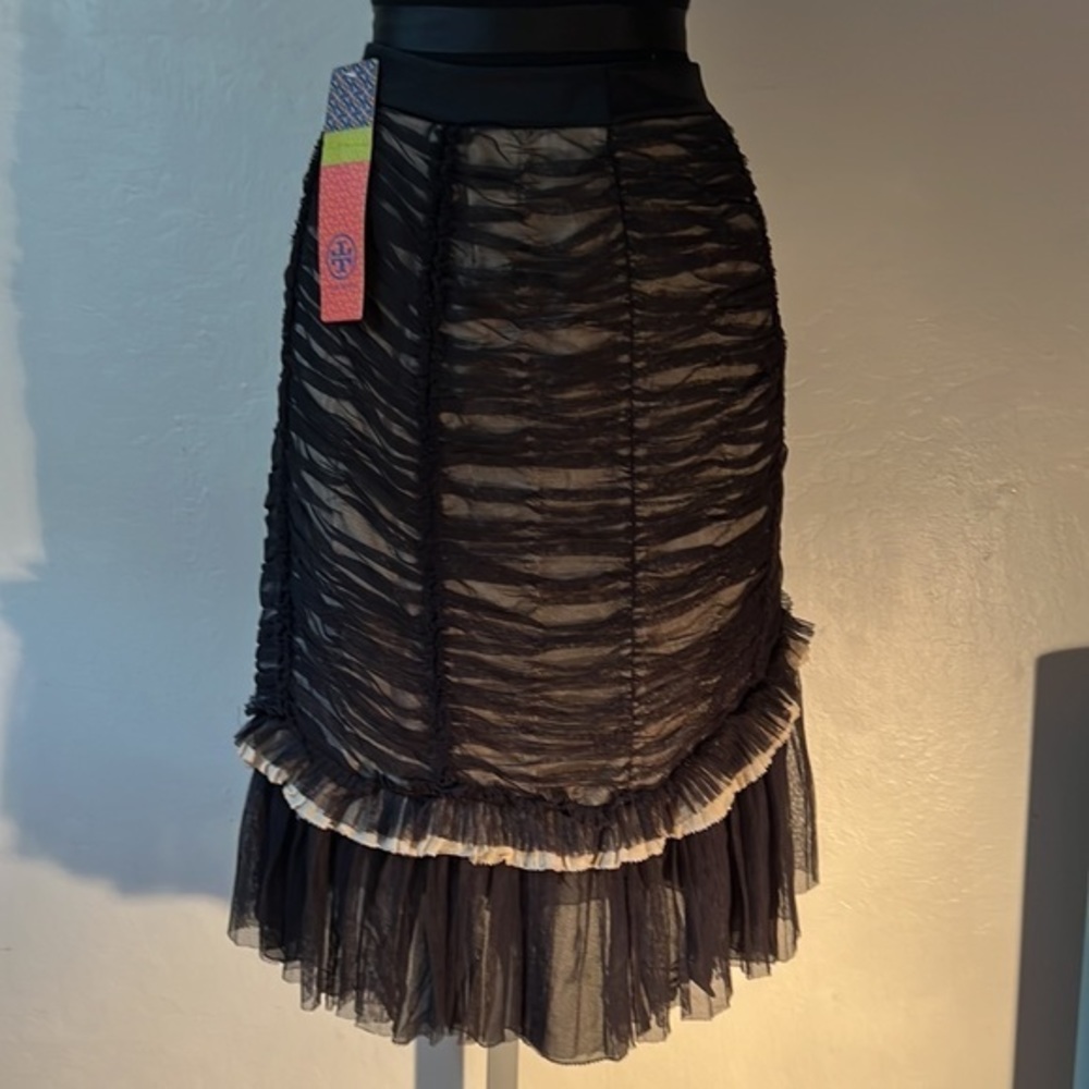 Tory Burch / IRENE Tulle Tiered  Skirt / Blk Size 4 ( fits 5-6-7)